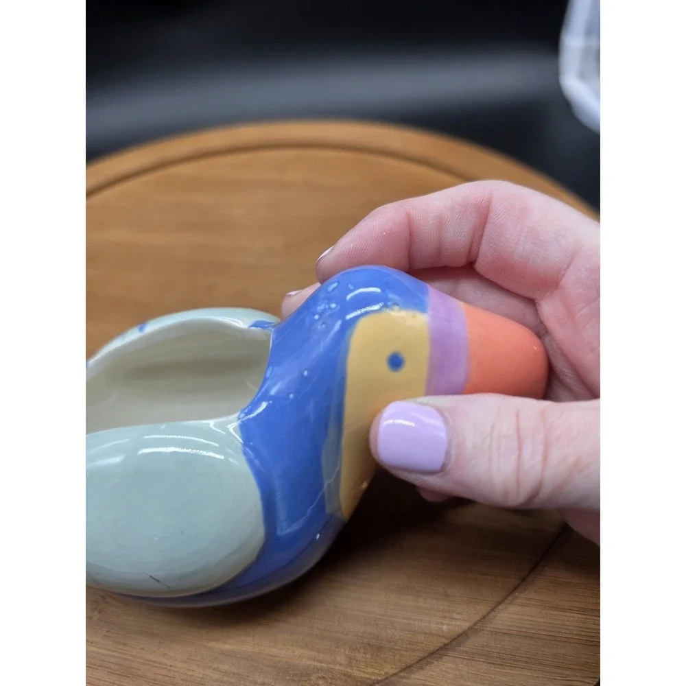 Quirky Blue Toucan Bird Ceramic Succulent Planter Candy Trinket Dish‎
